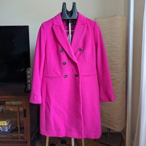Ann Taylor Double Breasted Chesterfield Coat (Small - Magenta)